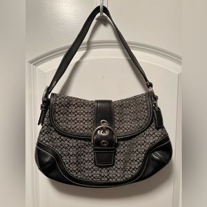 Vintage Coach Soho Black and Gray Shoulder Bag
